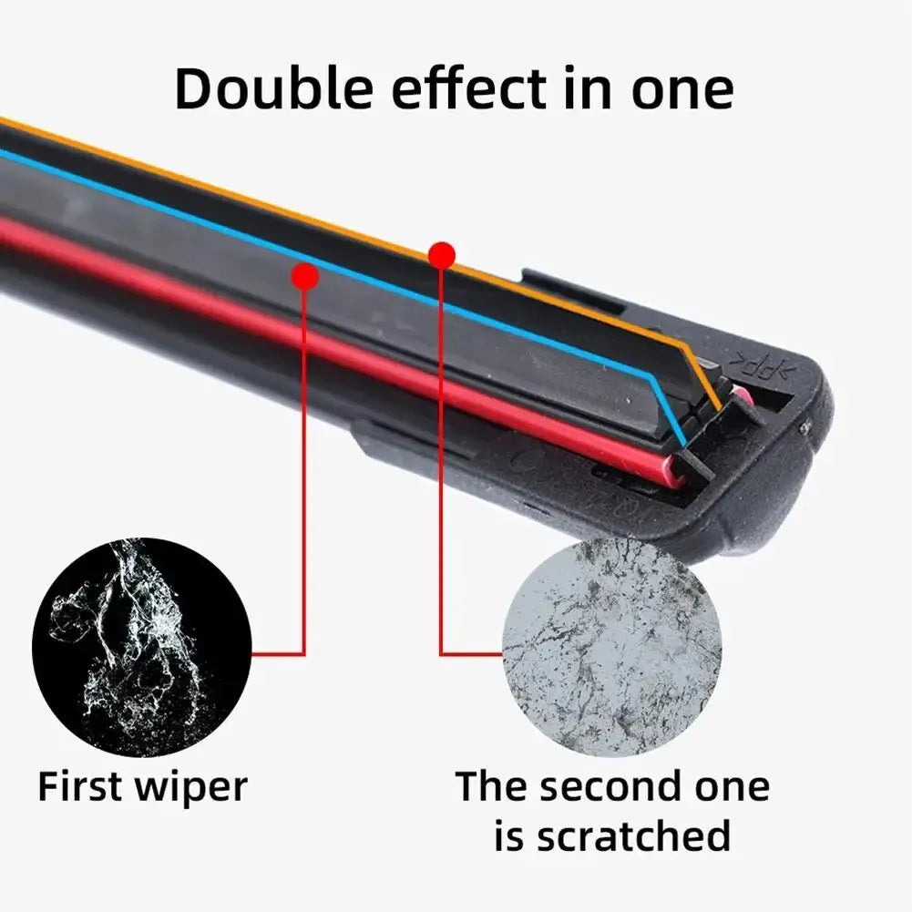 Universele autoruitenwisserbladen met dubbele laag zacht rubber,