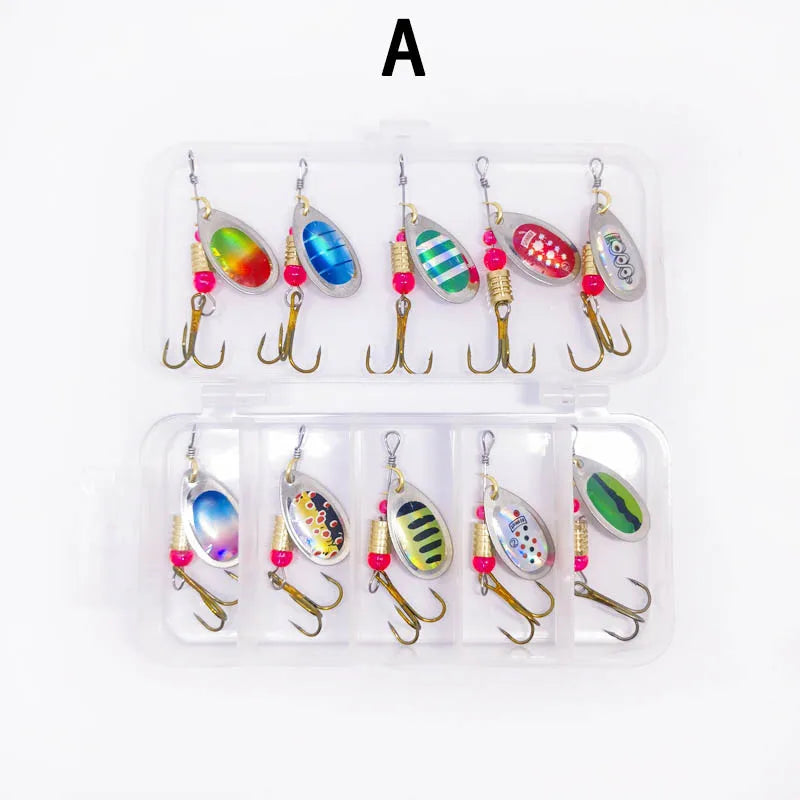 10Pcs/Set Fishing Metal Spoon