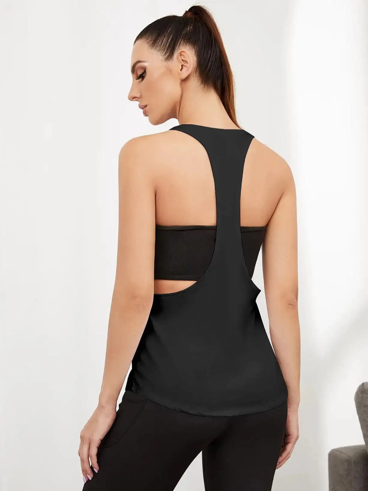 Dames Sport Smock Fitness Sportvest T-vormig