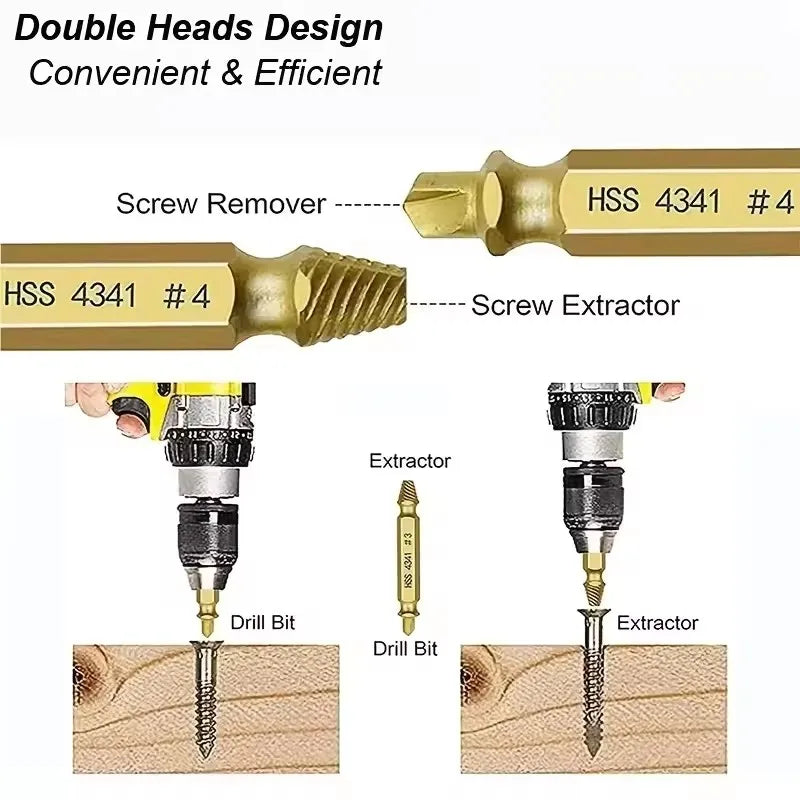 Damaged Screw Extractor Set HSS Drill Bit Stripped Broken