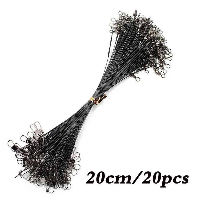Anti Bite Steel Fishing Line Steel Wire Leader With Swivel Fishing