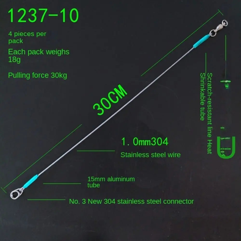 4PCS 7*7 strands Stainless Steel Wire Leader With Bearing