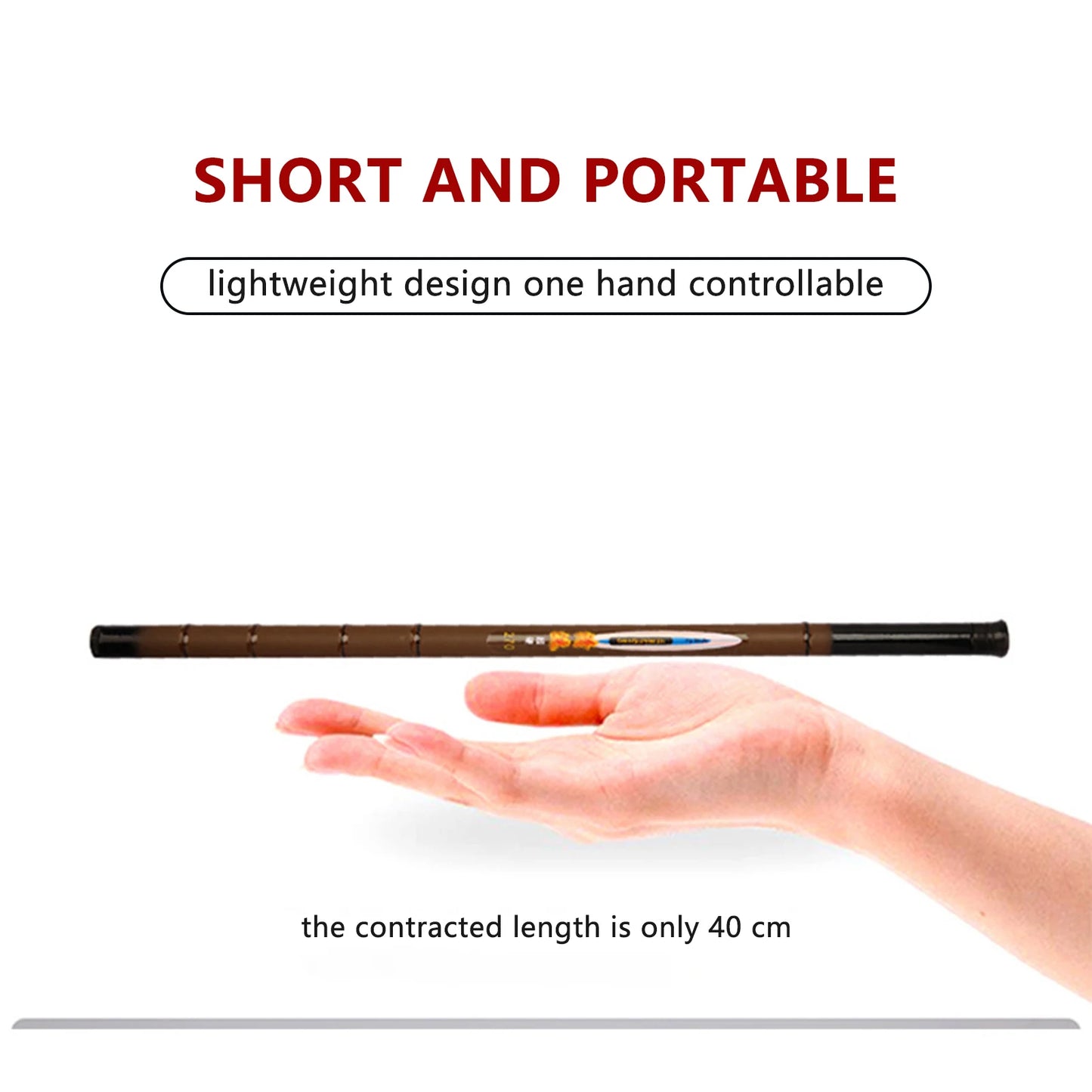 Portable Telescopic Fishing Rod with Solid Rod Tip