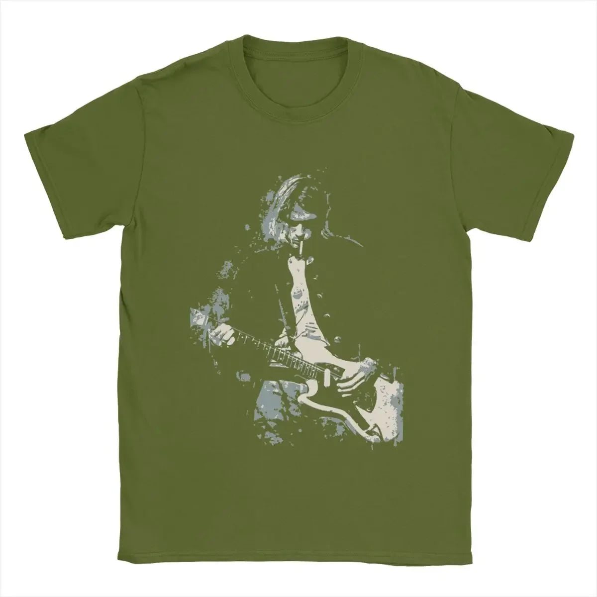 Men's Kurt Cobain Guitar T Shirts Cotton Clothes Amazing Short Sleeve Round Collar Tees Original T-Shirt