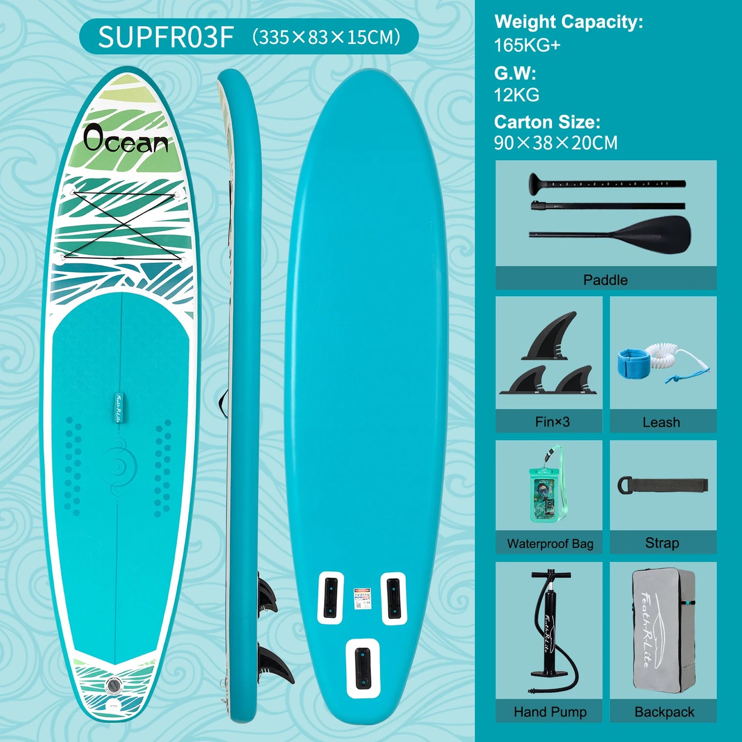 FunWater 335cm Blue Red Sup