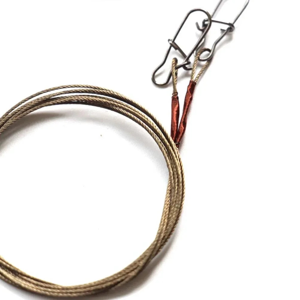 2pcs Fishing Line Steel Wire Leader With Snap Swivels