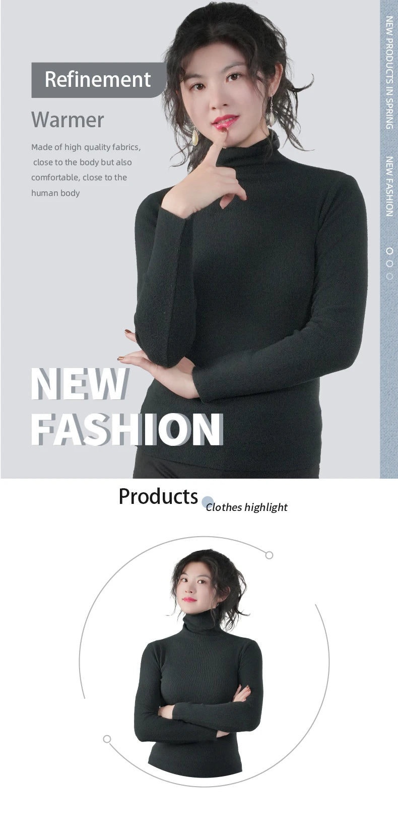 Women Sweater Winter Warm High Collar Knitwear Long Sleeve Slim Jumpers Woman Thermal Tops Clothes Pullover Turtleneck Sweaters