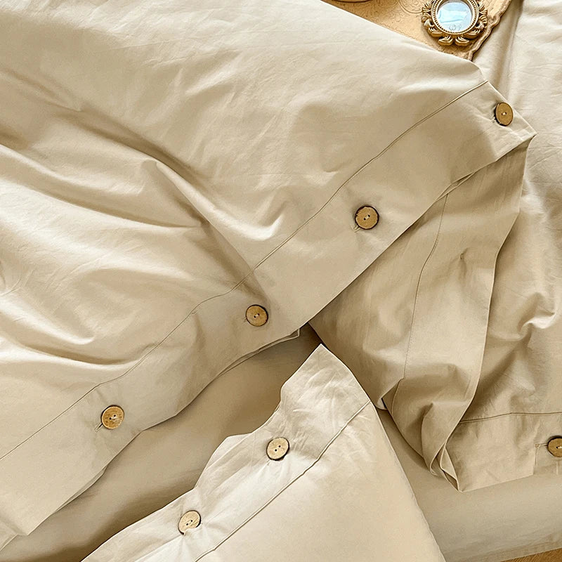 100% Washed Cotton Duvet Cover 2/3Piece Luxury Soft Bedding Set