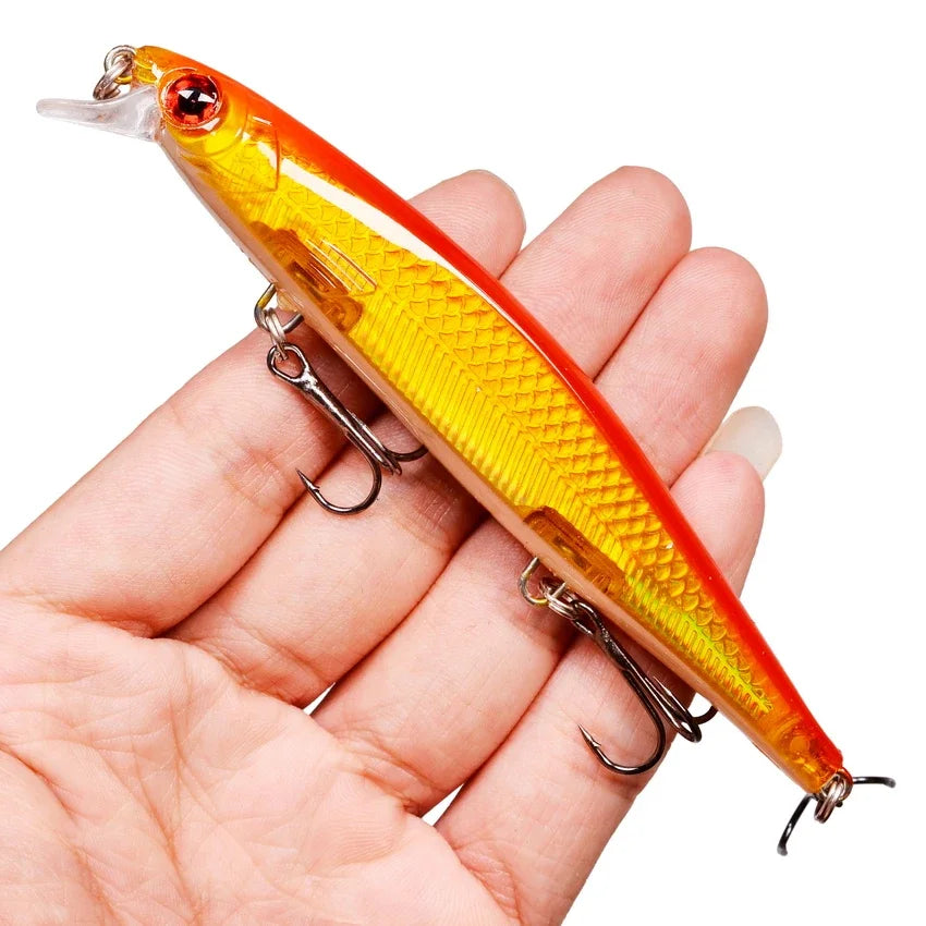 Fishing Lures 11cm 12.5g Sinking Minnow Wobblers Plastic Artificial Baits With 3 Hook For Bass Pike Carp Swimbait Fishing Tackle