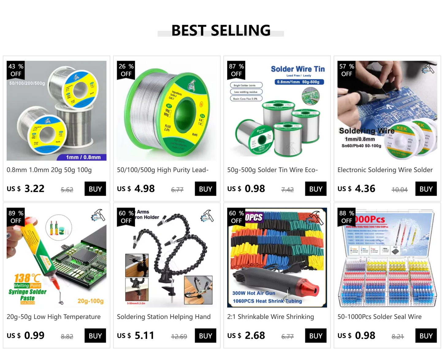 50-1000Pcs Solder Seal Wire Connectors Heat Shrink Solder Butt Insulated Connectors Solder Connector Kit Automotive Marine