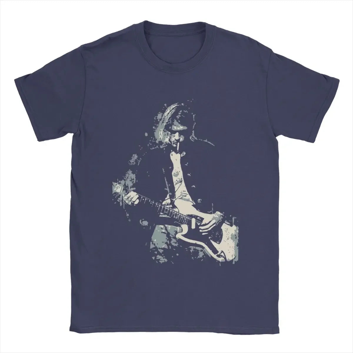 Men's Kurt Cobain Guitar T Shirts Cotton Clothes Amazing Short Sleeve Round Collar Tees Original T-Shirt