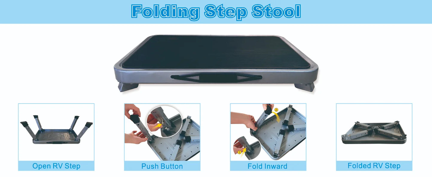 3-speed adjustable folding step stool for adults and seniors, safer metal step stool, sturdy and stable step stool