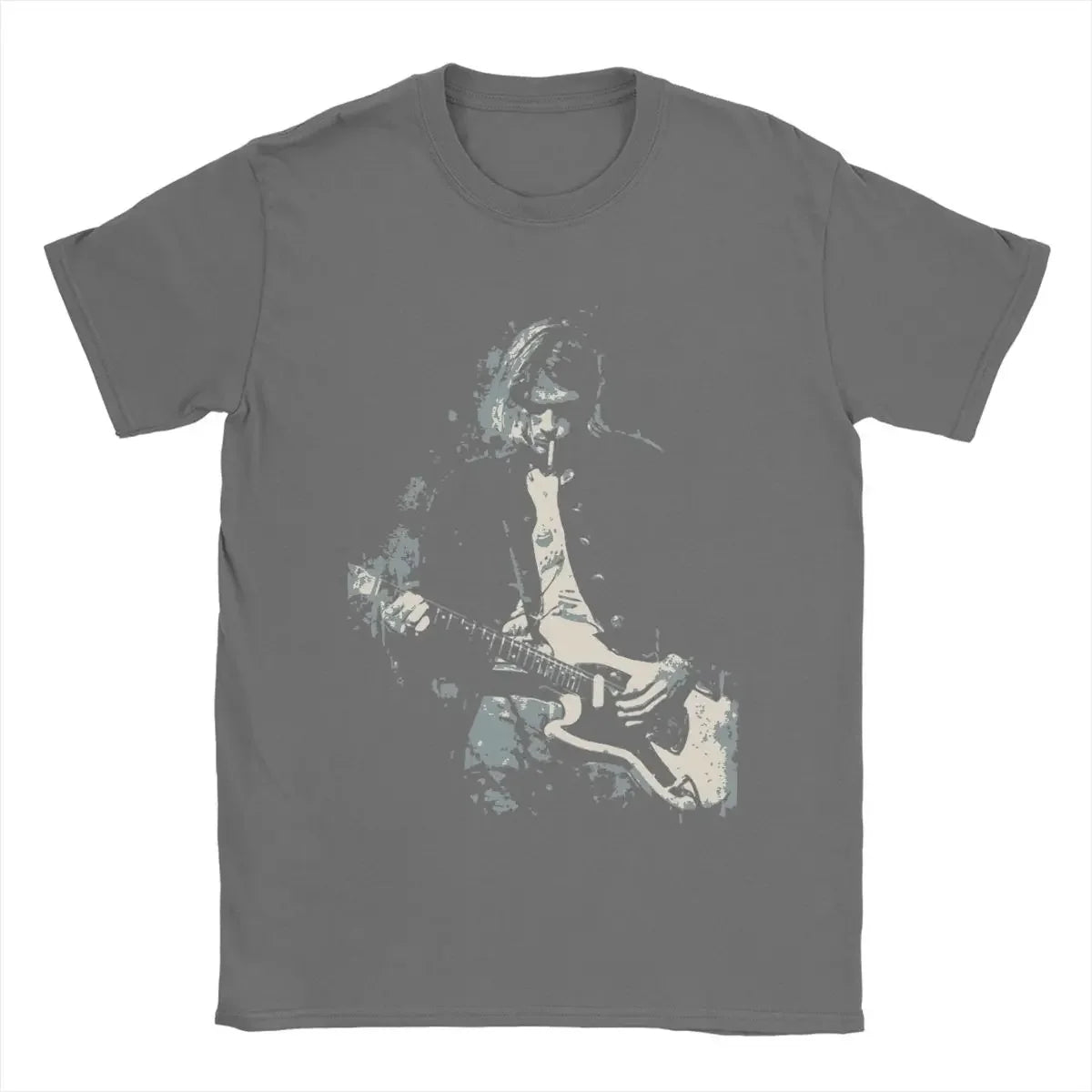 Men's Kurt Cobain Guitar T Shirts Cotton Clothes Amazing Short Sleeve Round Collar Tees Original T-Shirt