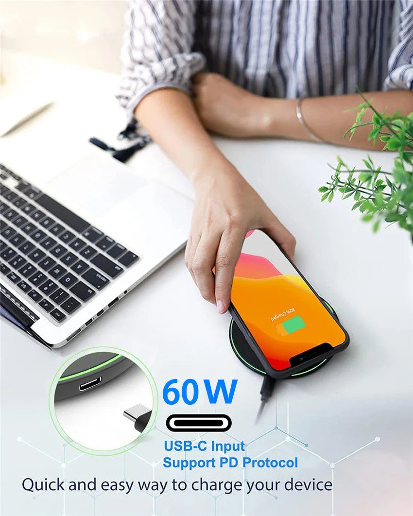 60W Wireless Charger Fast Charging Pad For Huawei