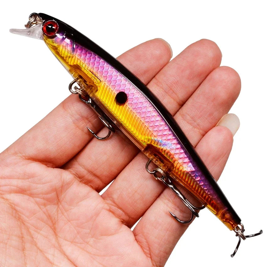Fishing Lures 11cm 12.5g Sinking Minnow Wobblers Plastic Artificial Baits With 3 Hook For Bass Pike Carp Swimbait Fishing Tackle