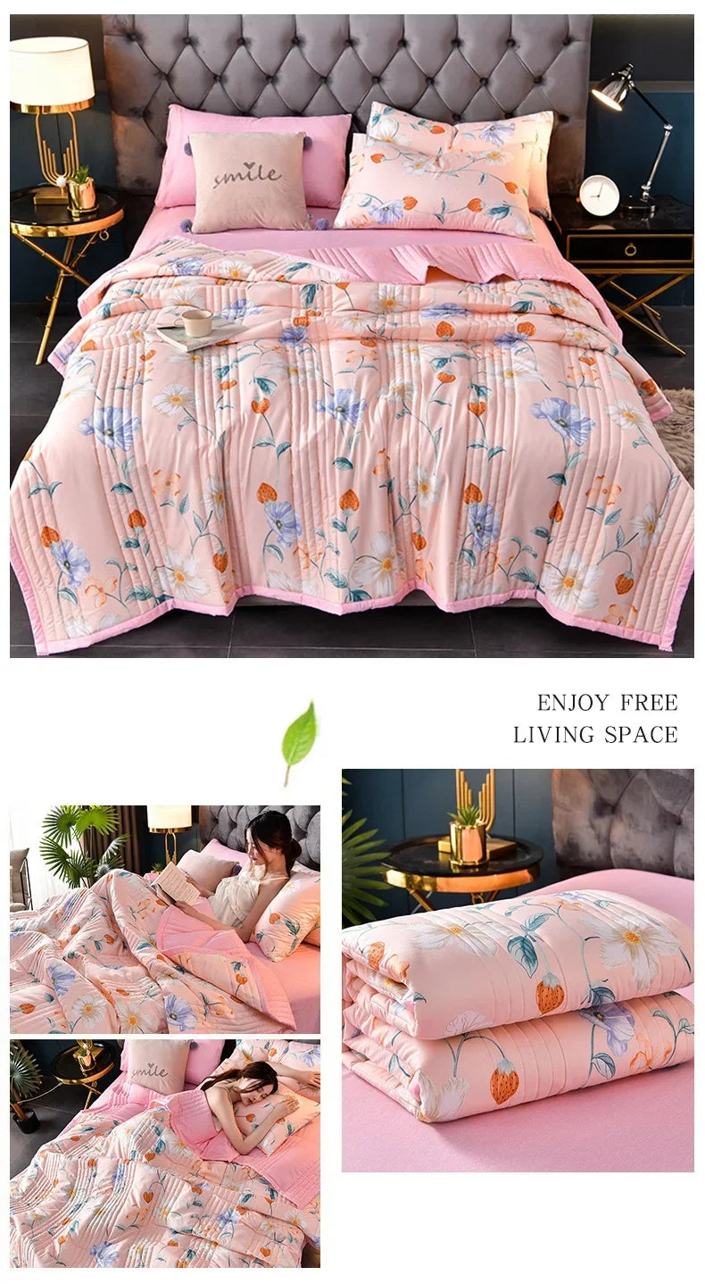 Duvet for Summer Double Bed Linen Quilted Bedspread 150X200