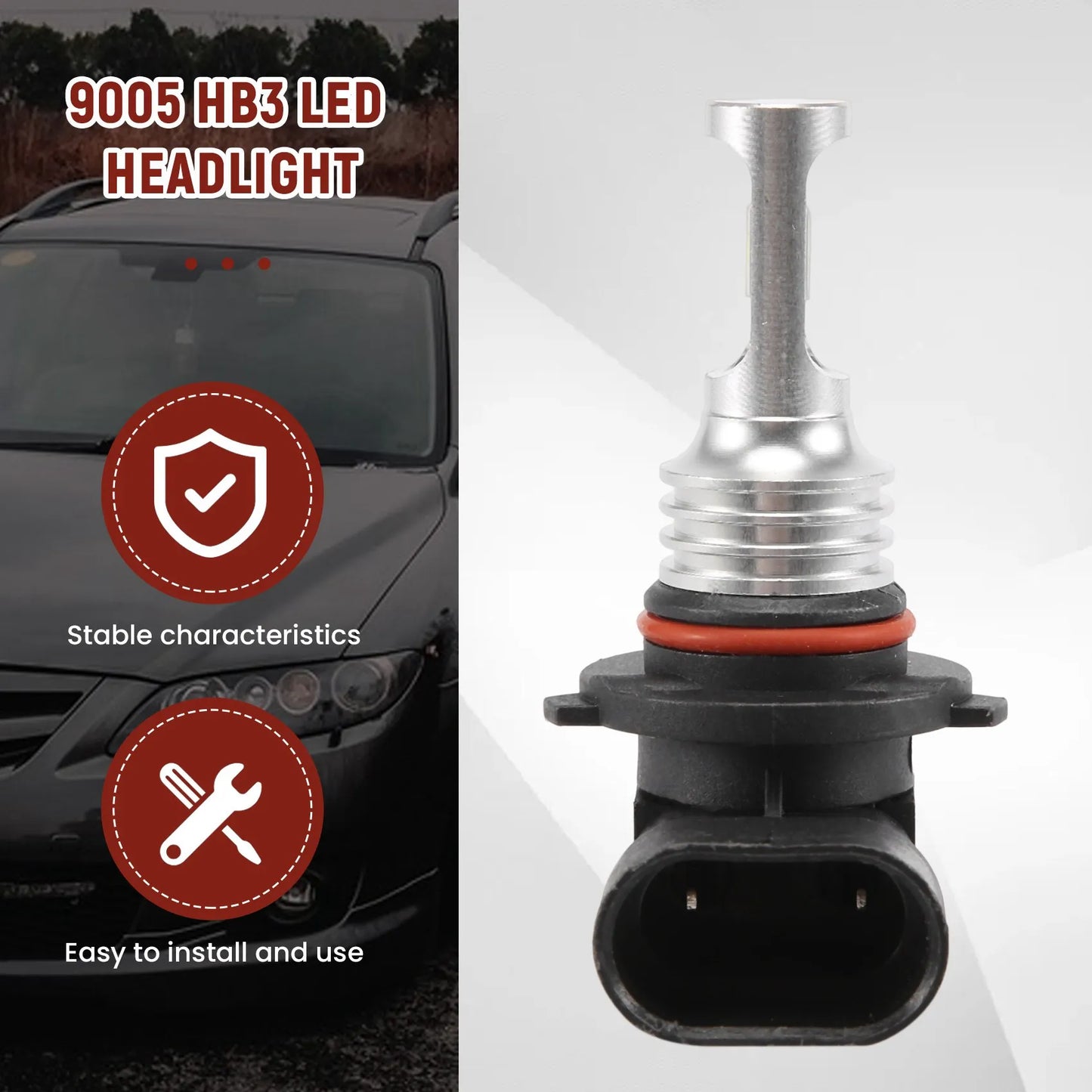 9005 HB3 LED Headlight Bulbs Kit High-Beam 35W