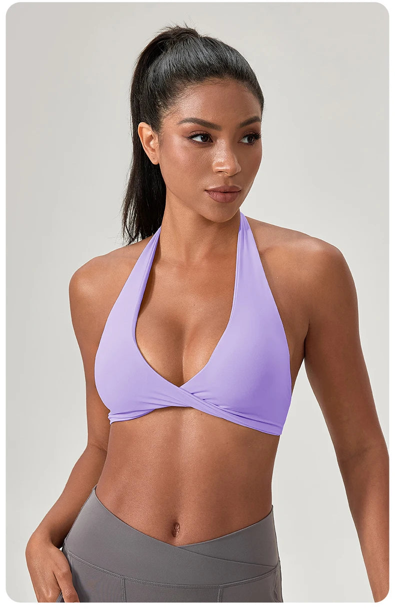 Sports Yoga Bra for Women Halter Neck with Stylish Back