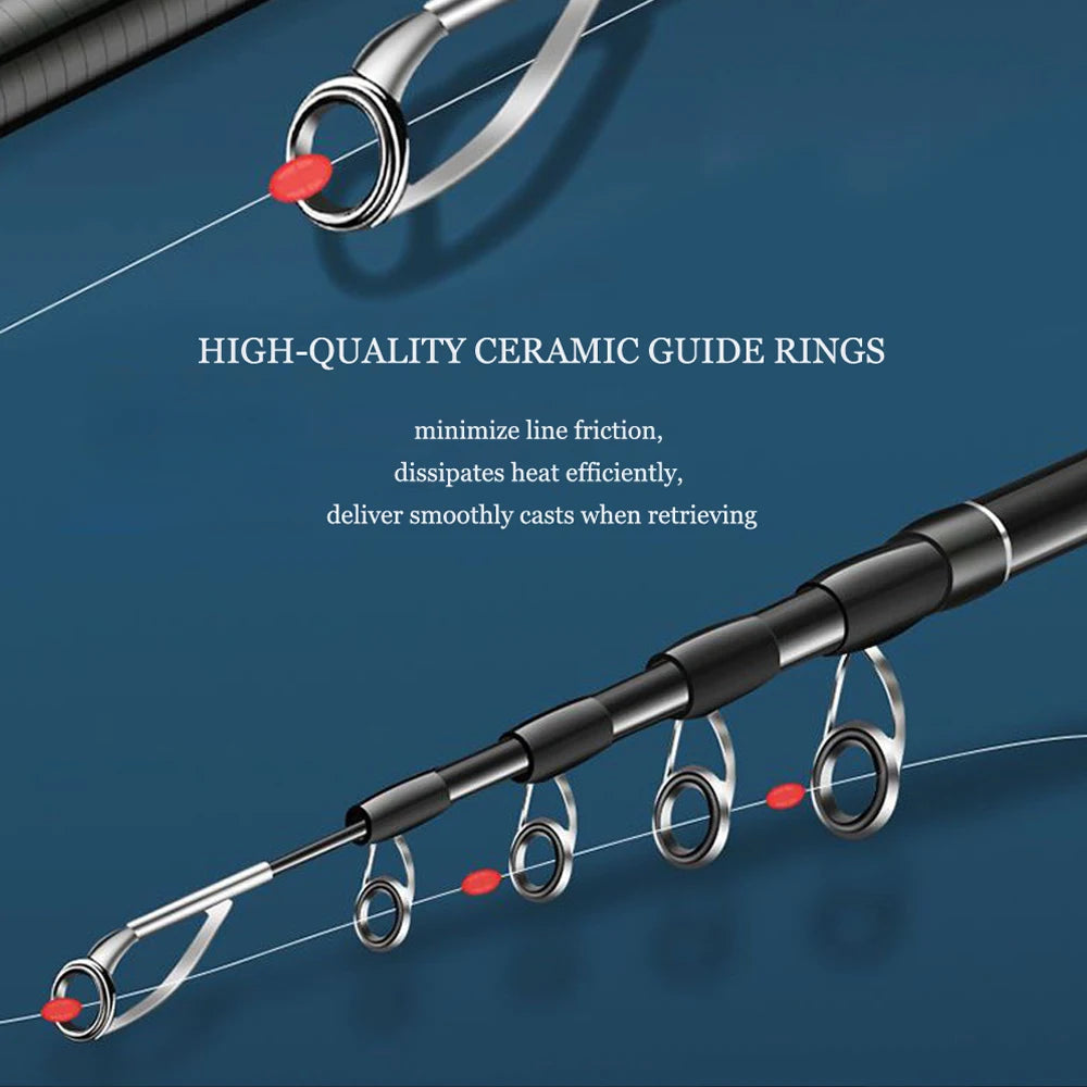 Fishing Rod 1.8/2.1/2.4/2.7m Spinning/Casting Rod Power M Carbon Rod Pole 6/7 Sections Travel Fishing Pole Fishing Tackle