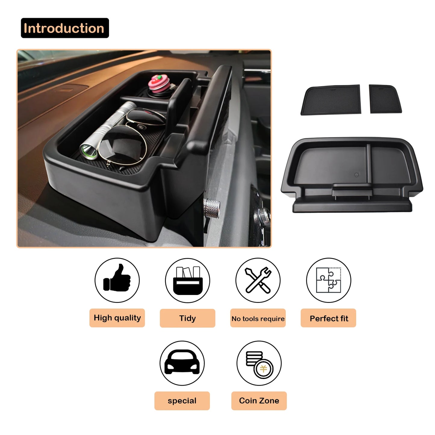 Compatible with Honda Pilot 2023 2024 2025 Center Console Dashboard Tray