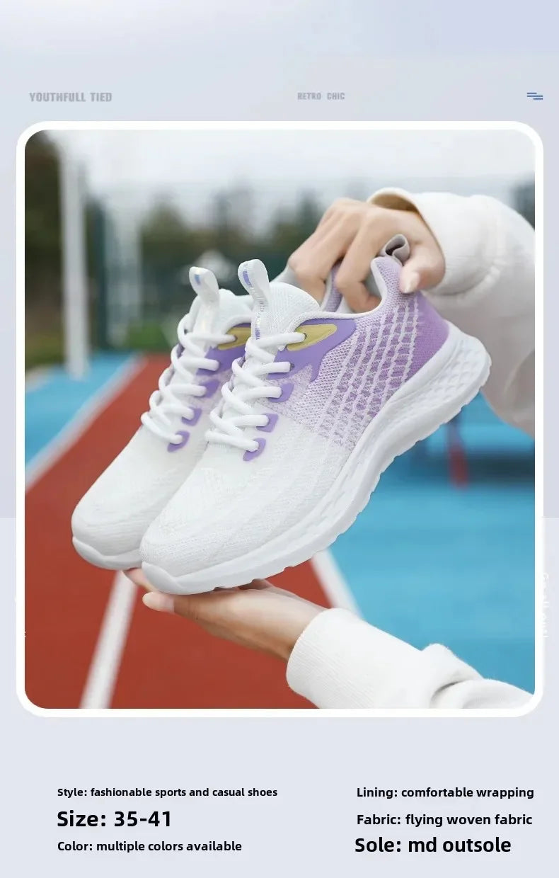 Women's Sports Shoes Spring 2025 New Knitted Casual Fashionable