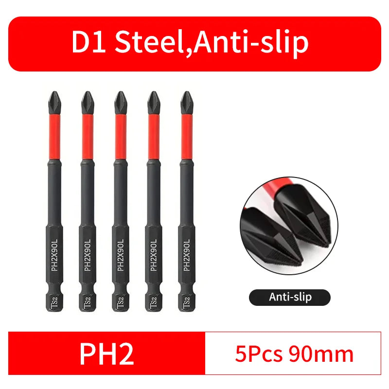 6/12 Pcs Magnetic Screwdriver Bits Non-slip Shockproof