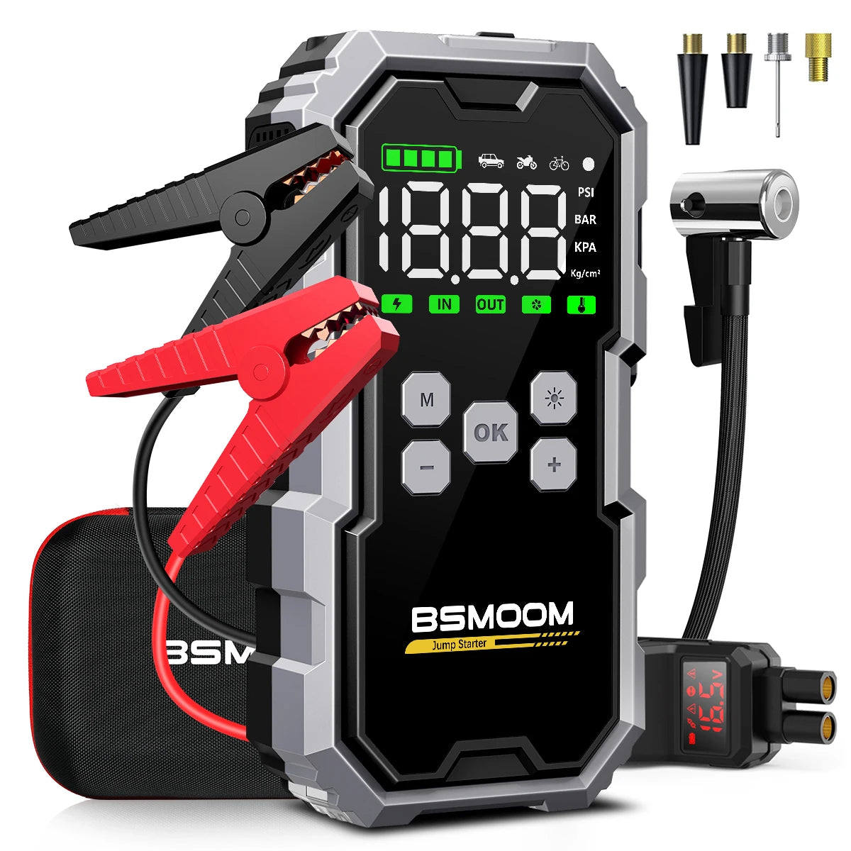 Car Jump Starter With Air Compressor LCD Screen
