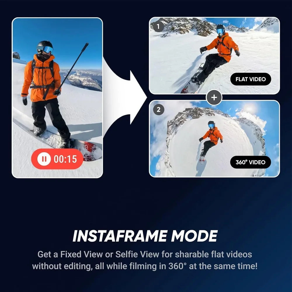 Insta360 X5 360° 8K Camera - 49' Waterproof,