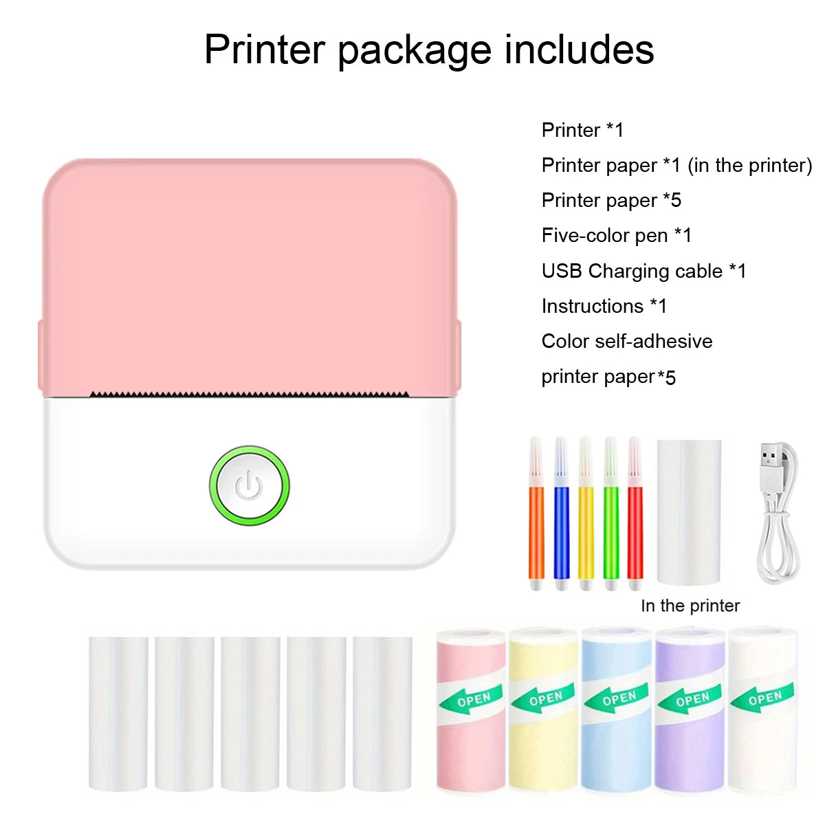 Mini Printer, Inkless Sticker Maker,