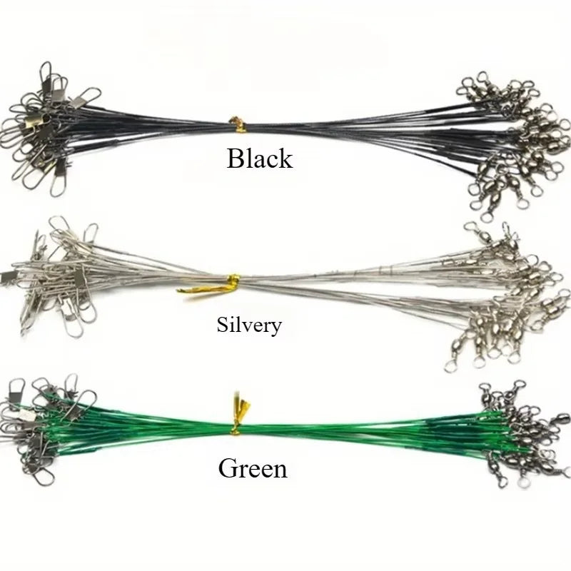 Ackibbik 60pcs Anti Bite Steel Fishing Line 15/25/30cm