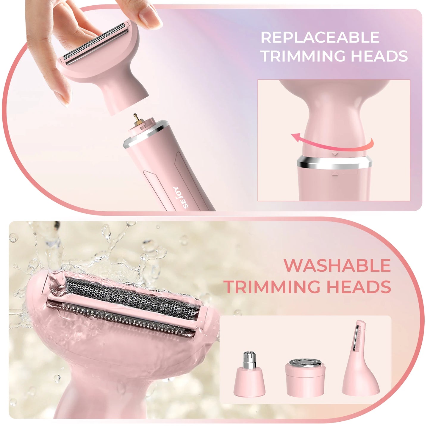 Sejoy 4 In 1 Electric Lady Shaver Portable,