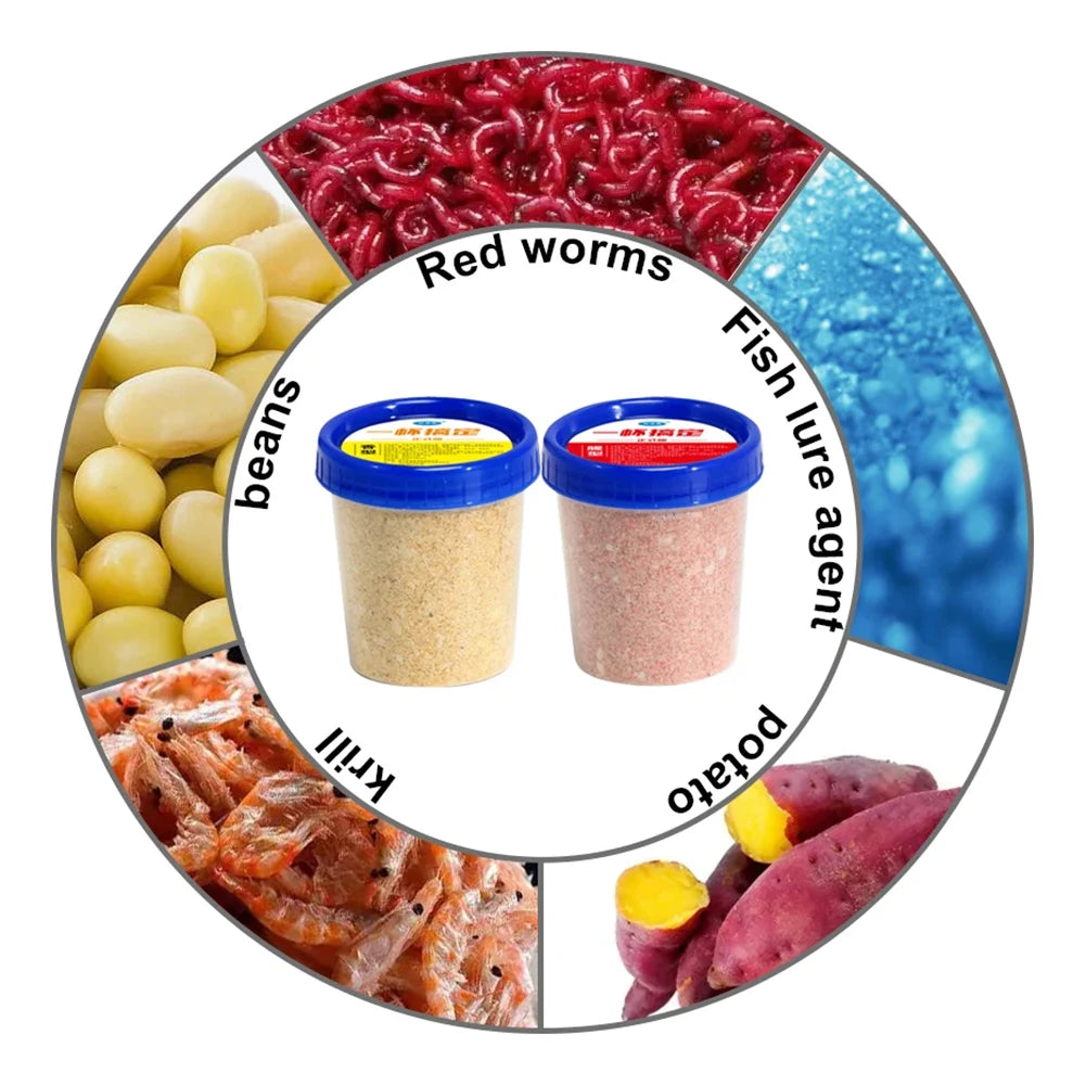 Comprehensive Fishing Bait Carp Grass Carp Crucian Efficient Attraction Stir Powdery Lure Fishing Attractant Fishing Powder Bait