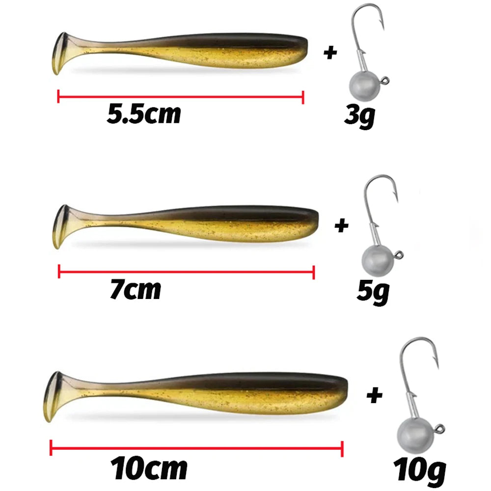 10PCS Soft Lure 5.5cm 7cm 10cm