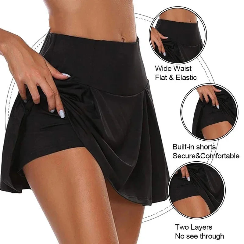 Summer Women Sprints Tennis Dance Fitness Short Skirts