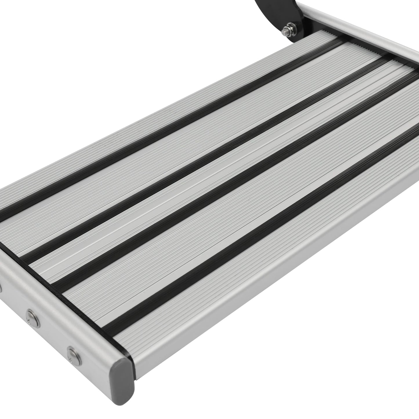 Foldable RV Step Non-slip Manual RV Step with LED Light RV Camper Step Aluminum Alloy Single-Tier Folding Rv Step