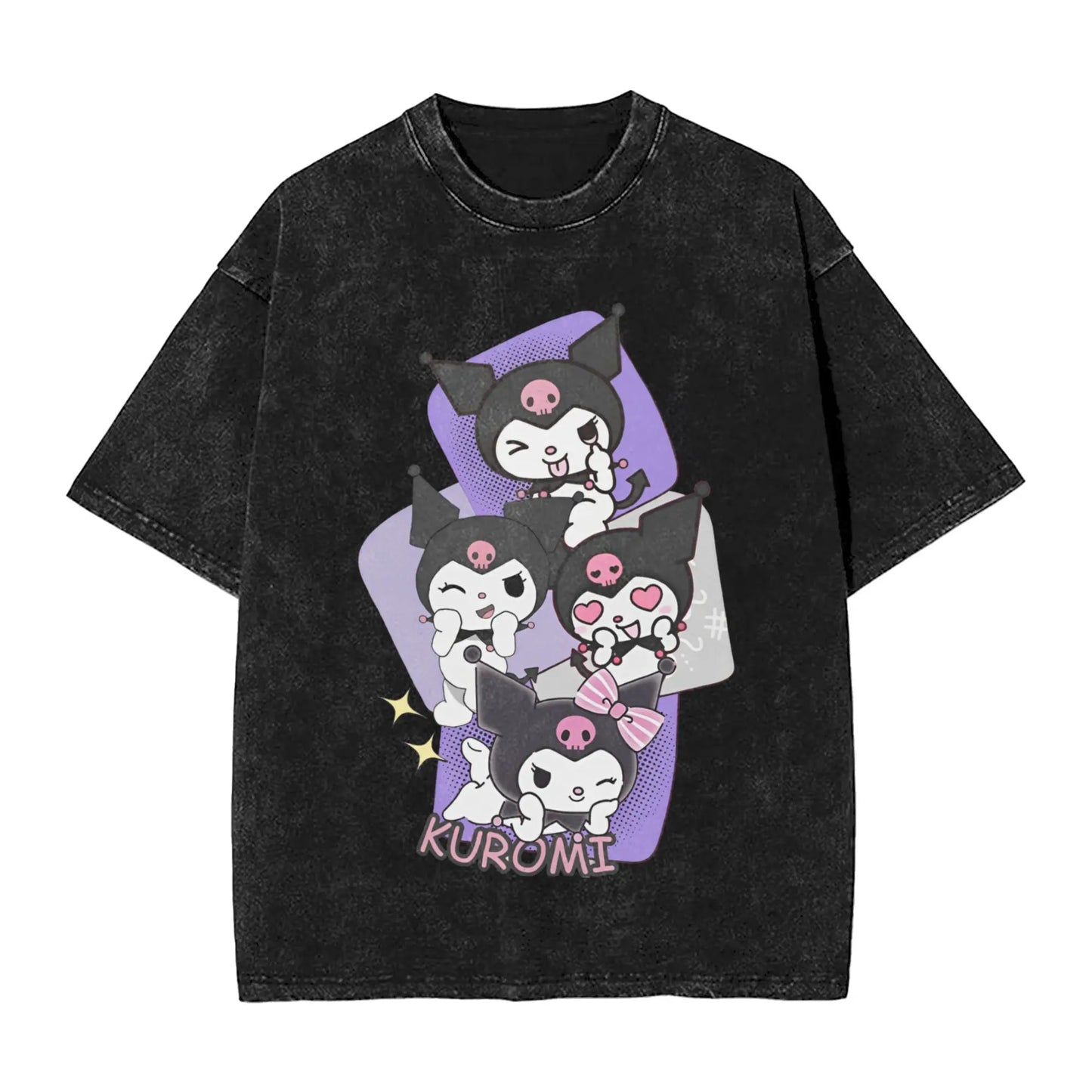 Washed T Shirts KORN KUROMI Y2K MOLOTOV Hip Hop T-Shirt