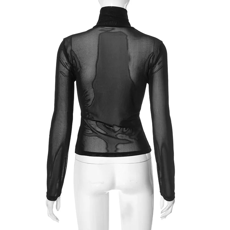 Turtleneck T Shirts For Women Hot Club Outfit See