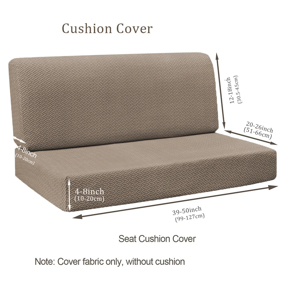2Pcs RV Dinette Sofa Covers Solid Color Elastic Protective