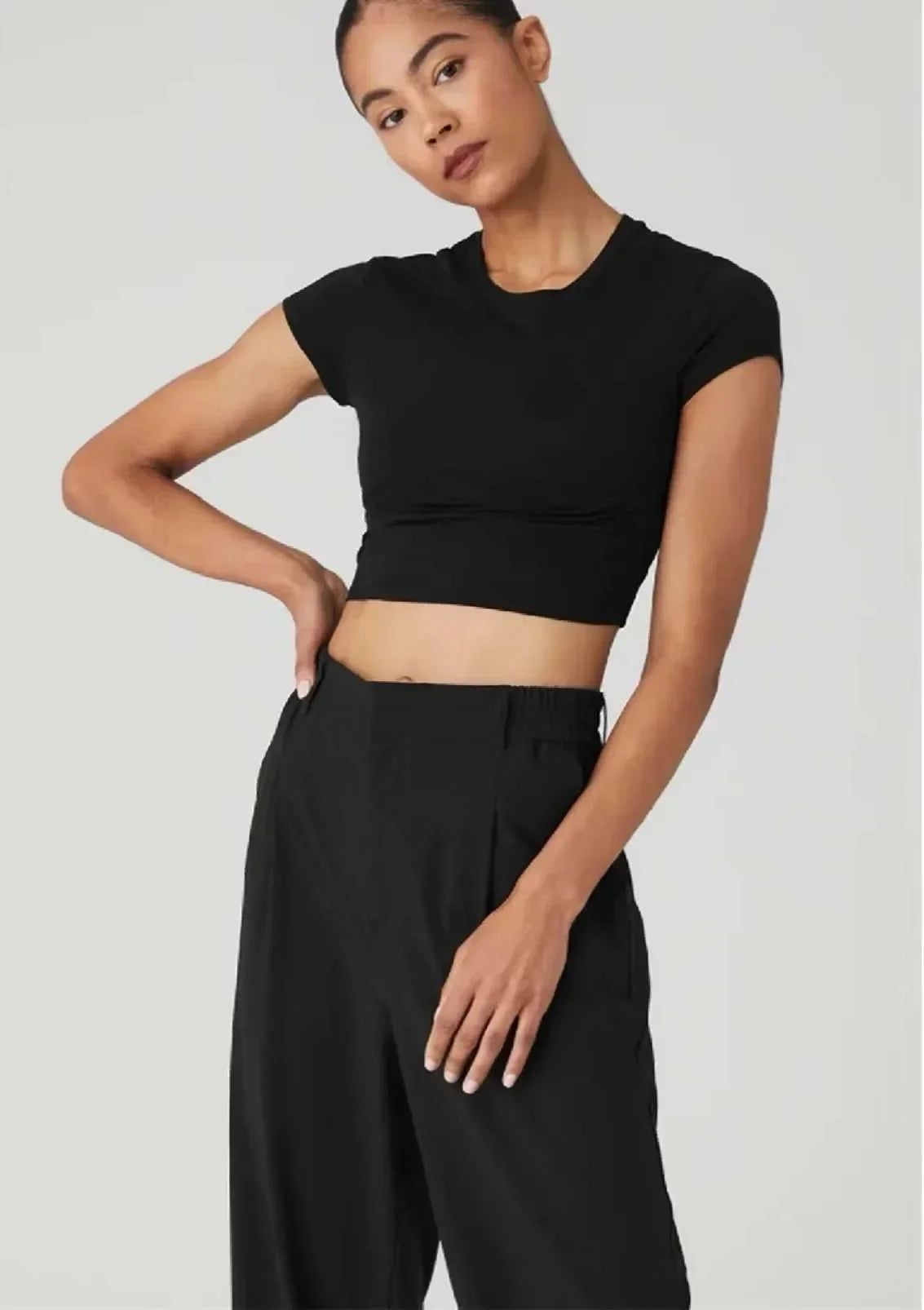 Women T-shirts 2025 Tops Solid Short Sleeve Loose O-neck