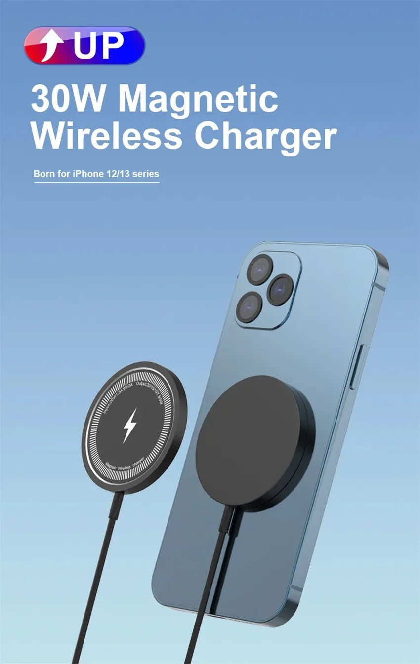 30w Magnetic Wireless Charger Pad for Macsafe iPhone 15 14 13 12 Pro