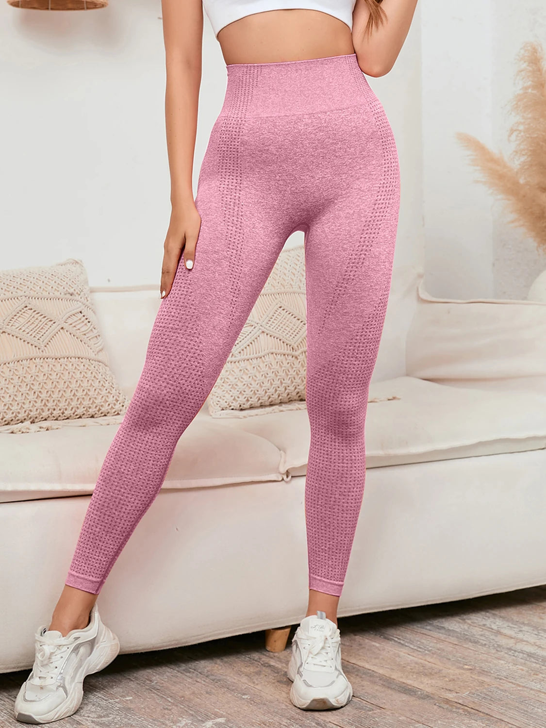 Legging met hoge taille, dames, glimlachlegging,