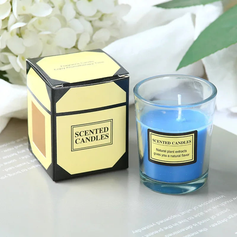Plant wax scented candle gift box soybean candle glass