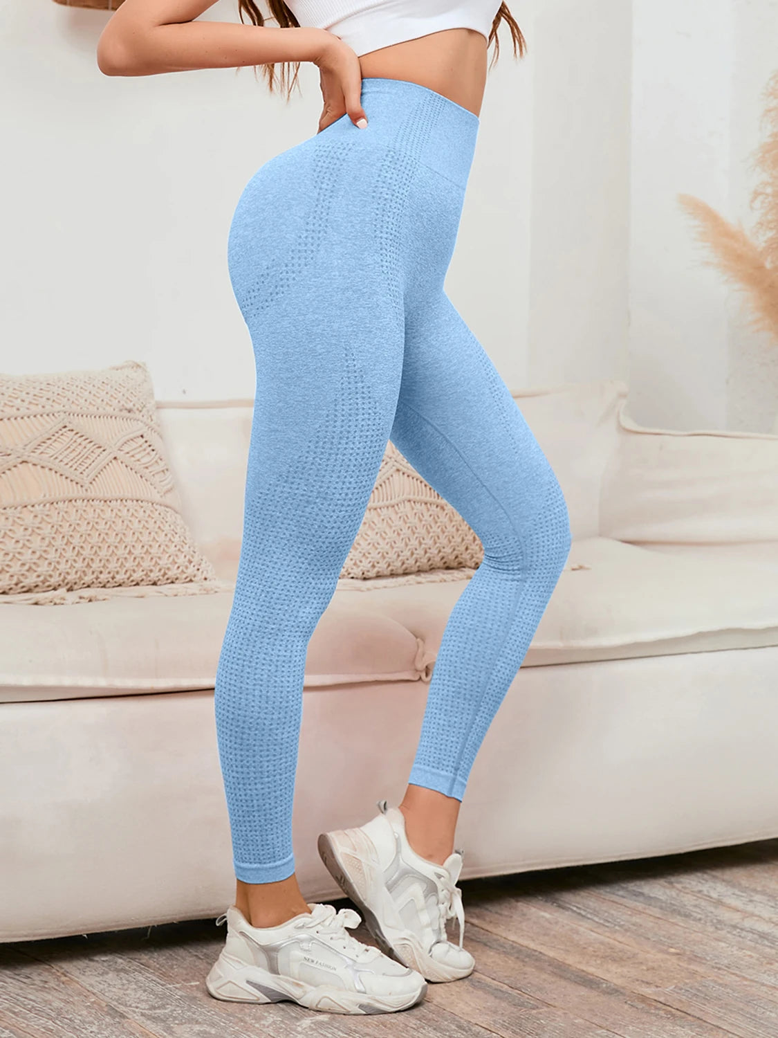 Legging met hoge taille, dames, glimlachlegging,