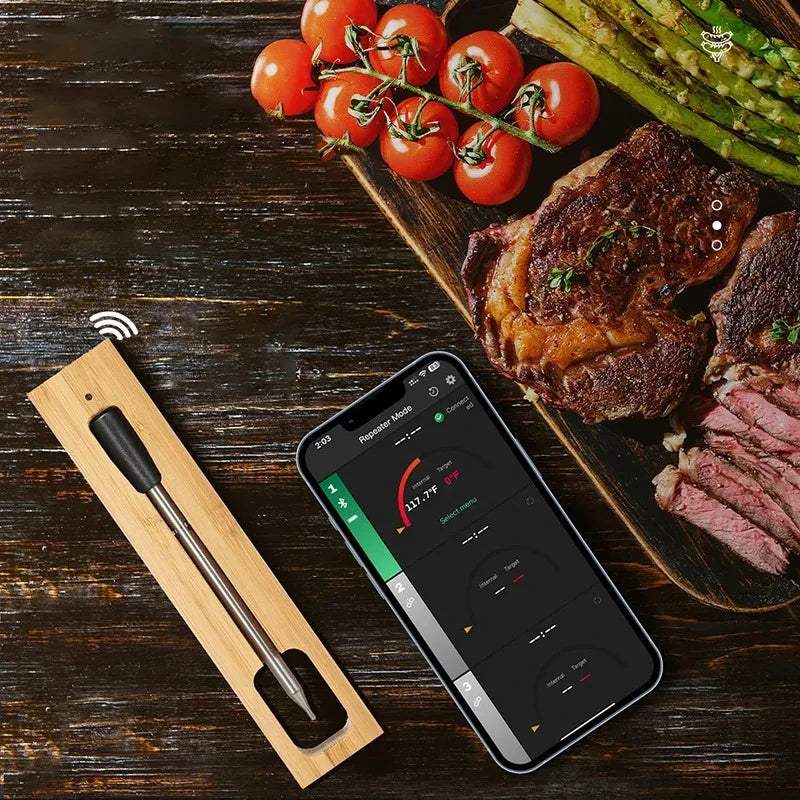 New Wireless Meat Food Thermometer Kitchen Cooking Tool Oven Grill BBQ Steak Bluetooth