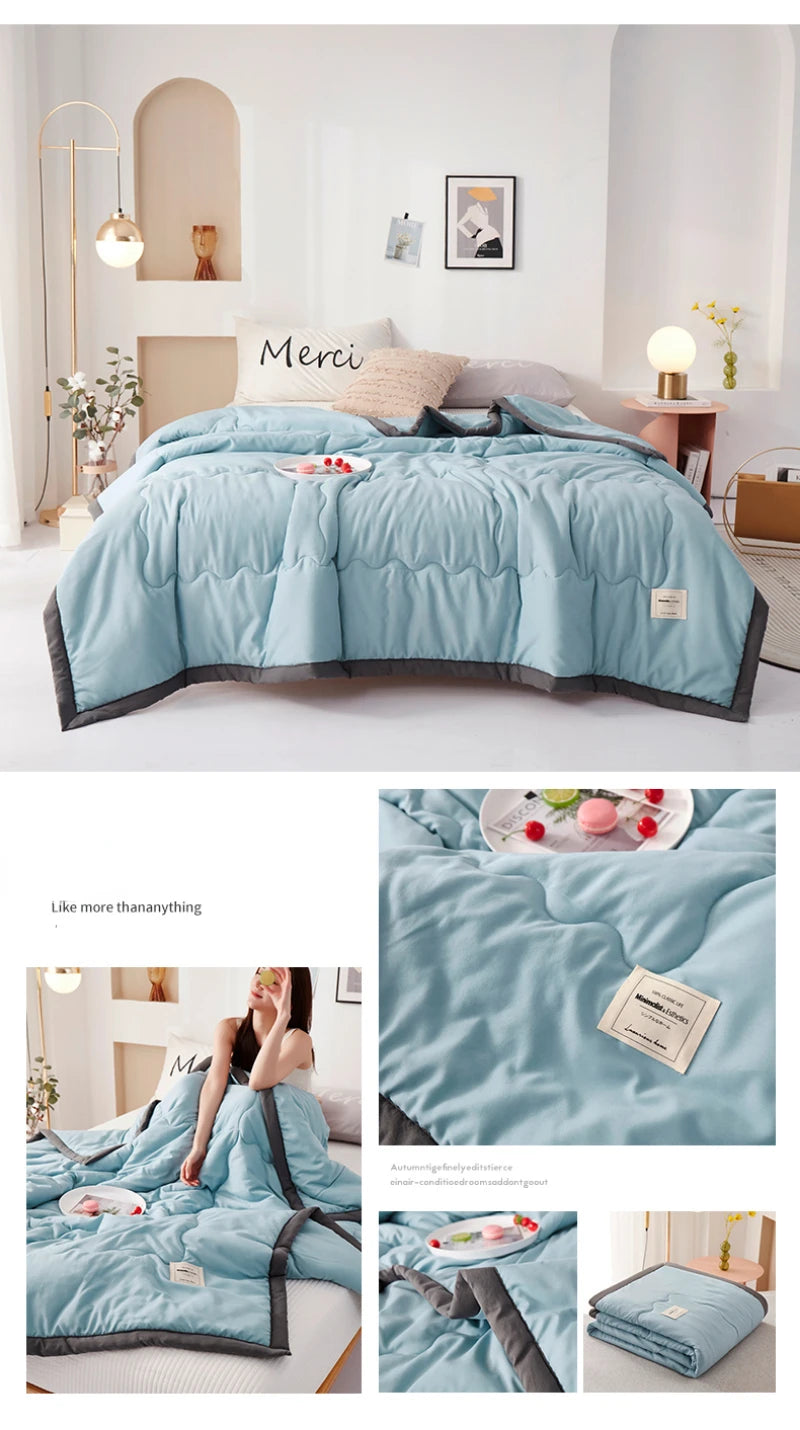 Washed Cotton Duvet Comforter, Soft Air Conditioning Quilt,