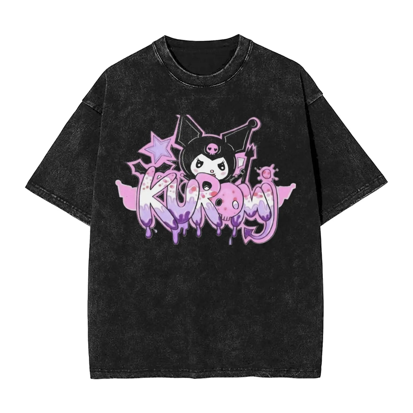 Washed T Shirts KORN KUROMI Y2K MOLOTOV Hip Hop T-Shirt