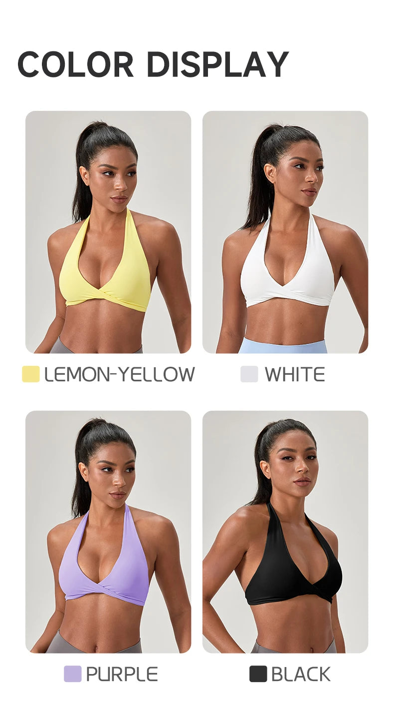 Sports Yoga Bra for Women Halter Neck with Stylish Back
