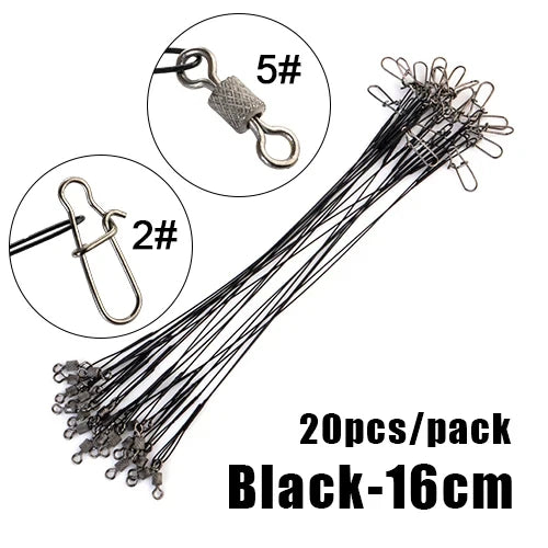20pcs 16/20/25cm Stainless Steel Wire Leader Fishing