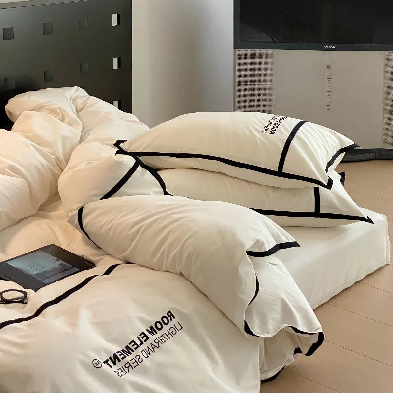 200x230 Modern Washed Queen Duvet Cover Set with Sheet