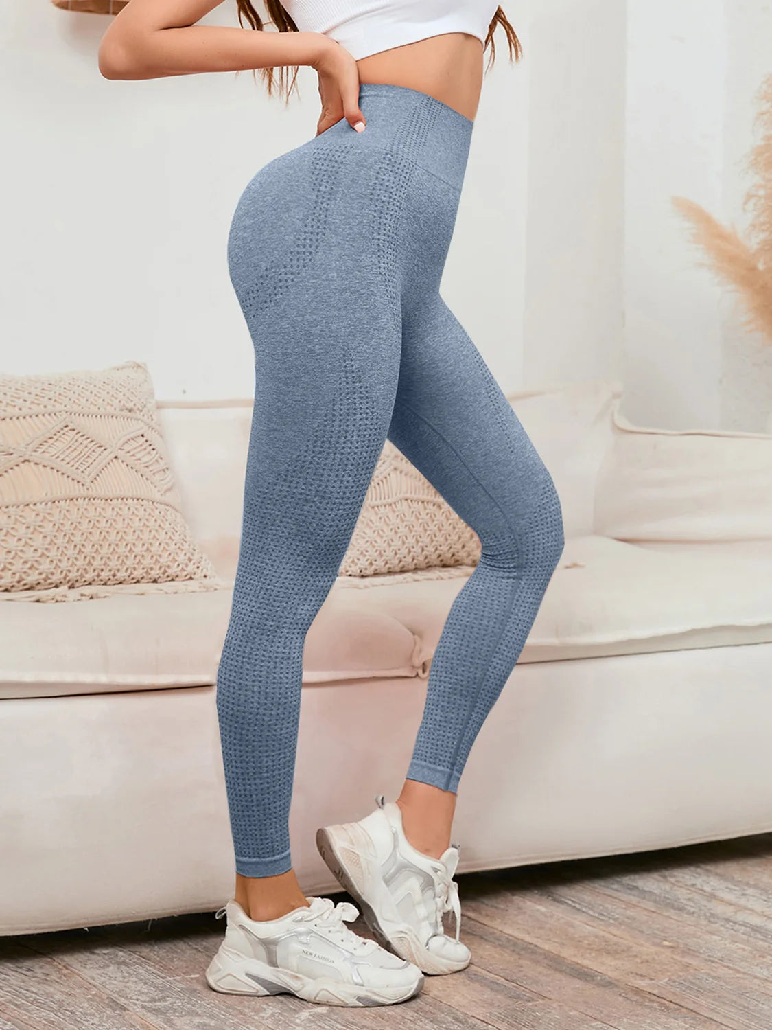 Legging met hoge taille, dames, glimlachlegging,